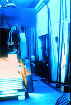 Rauminstallation "blauer Raum mit Samba"