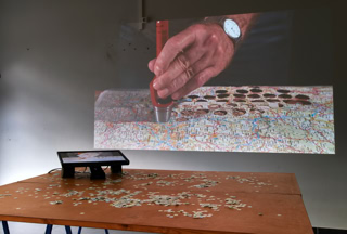 Ein Moment aus der Videoinstallation "Standpunkte"